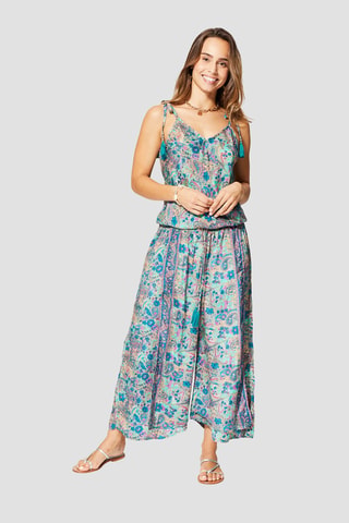 Jumpsuit - Wit, blauw en groen
