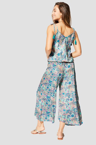 Jumpsuit - Wit, blauw en groen