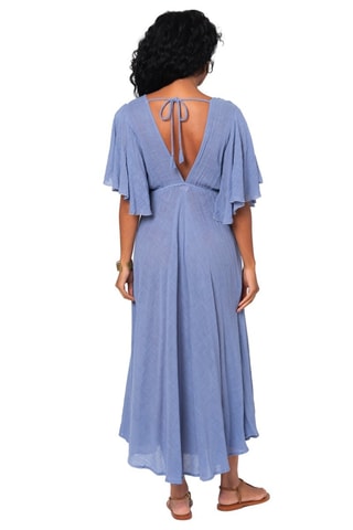 Vestido comprido - Índigo - Preto e violeta