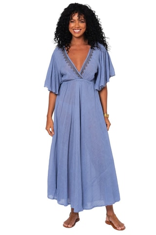 Vestido comprido - Índigo - Preto e violeta