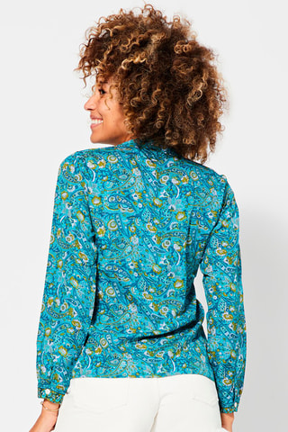 Blouse - Wit, blauw en groen