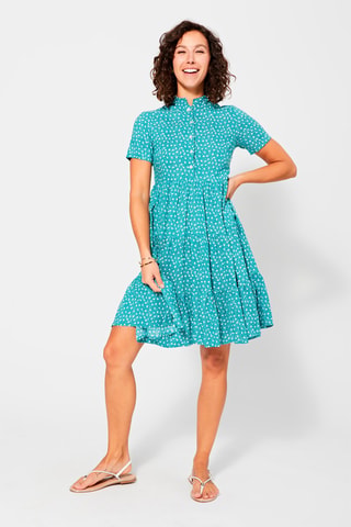 Midi-jurk - Wit en blauw