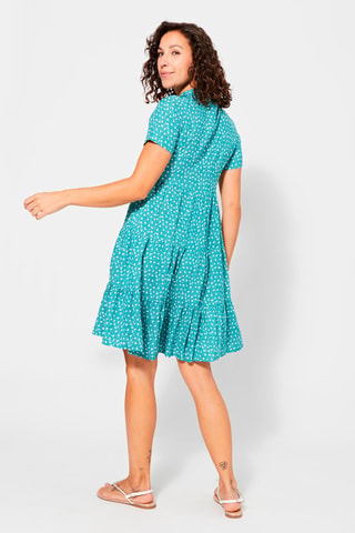 Midi-jurk - Wit en blauw