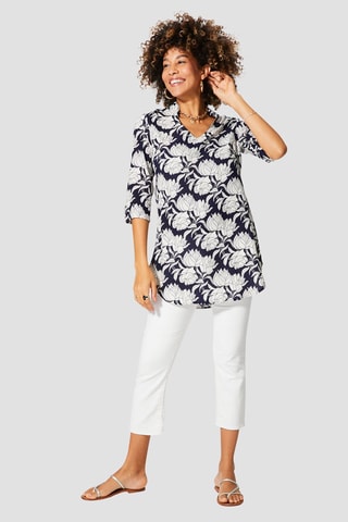 Tuniek - Wit en marineblauw