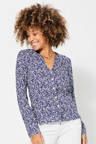 Blouse - Wit en blauw