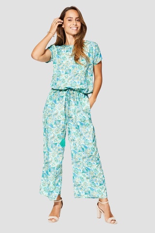Jumpsuit - Wit, blauw en groen