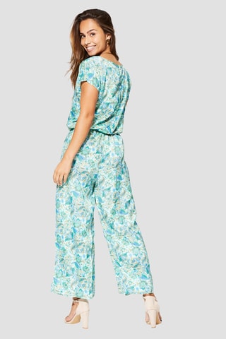 Jumpsuit - Wit, blauw en groen