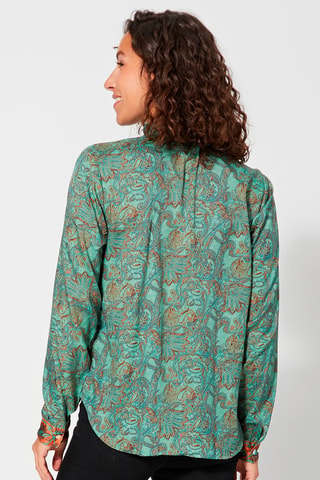 Blouse - Groen, bruin en oranje