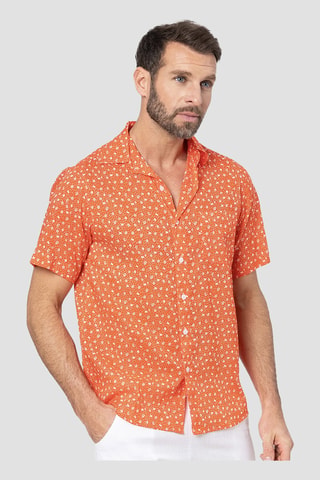 Overhemd - Oranje en wit