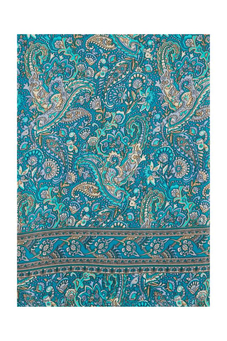 Sjaal - Grijs en turquoise