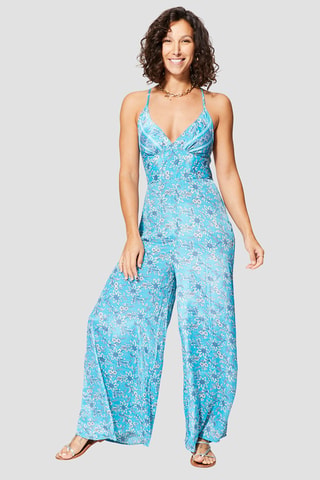 Jumpsuit - Turquoise en marineblauw