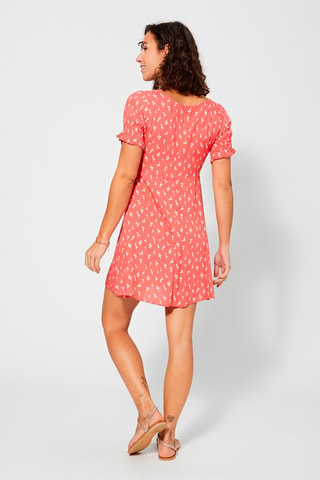 Trapezium Jurk - Wit en roze