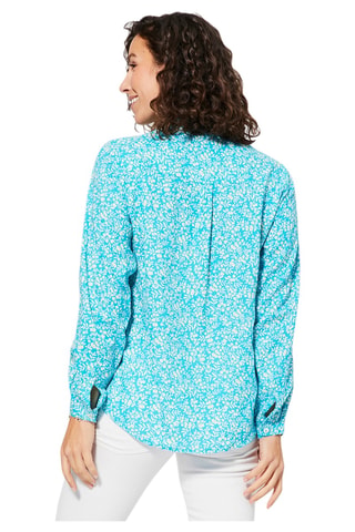 Top - Wit en turquoise