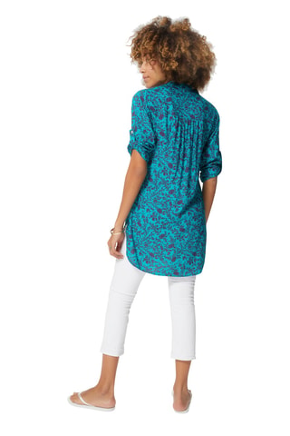 Tuniek Loose Fit - Turquoise en roze