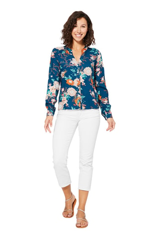 Blouse - Blauw, groen en oranje
