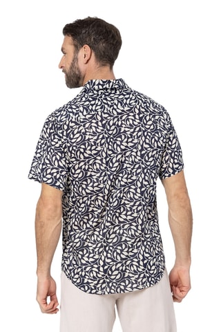 Overhemd - Wit en marineblauw