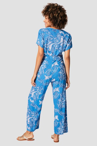 Jumpsuit - Blauw en wit