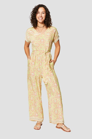 Jumpsuit - Wit, geel en roze