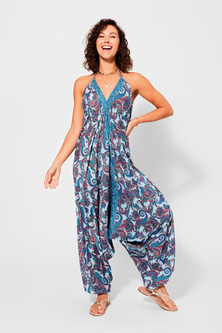 Jumpsuit - Wit, rood en blauw