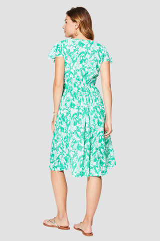 Lange jurk - Wit en groen