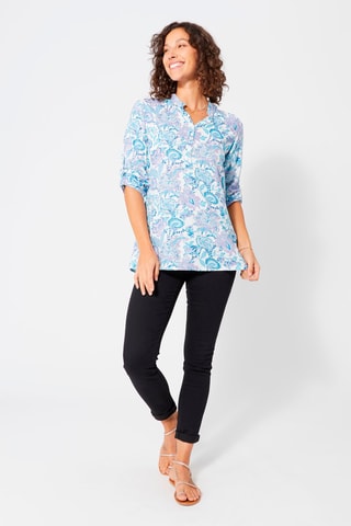 Top - Wit, blauw en paars