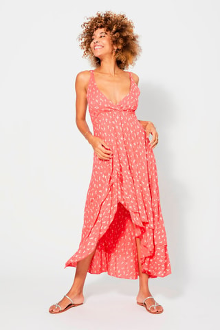 Asymmetrische Jurk - Wit en roze