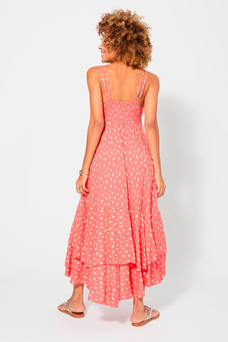 Asymmetrische Jurk - Wit en roze