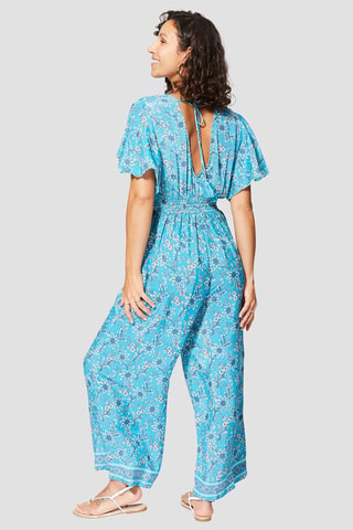 Jumpsuit - Turquoise en marineblauw