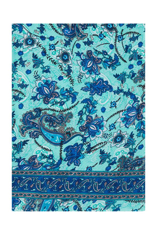 Sjaal - Turquoise en marineblauw
