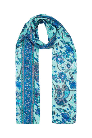 Sjaal - Turquoise en marineblauw