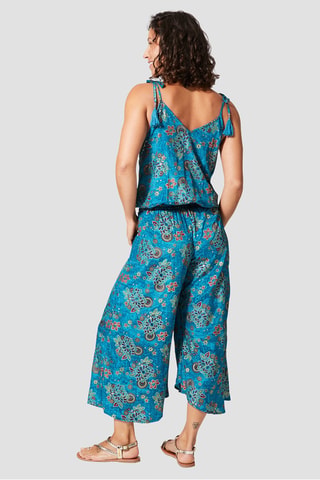 Jumpsuit - Goudkleurig en blauw