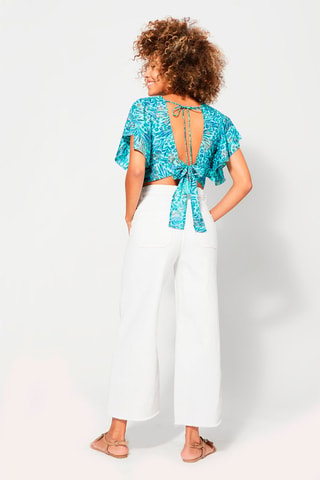 Crop Top - Groen en blauw