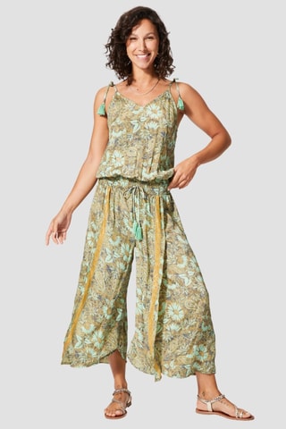 Jumpsuit - Goudkleurig en beige