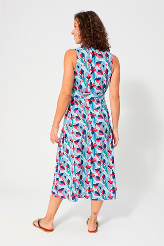 Blouse-jurk - Rood, blauw en roze
