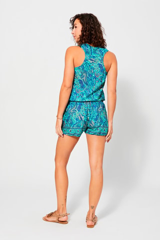 Playsuit met Bloemmotief - Beige en groen