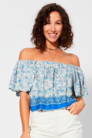 Top - Wit en blauw