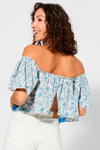 Top - Wit en blauw