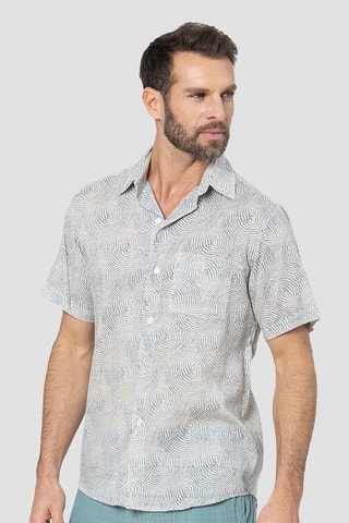 Chemise regular - Blauw en wit