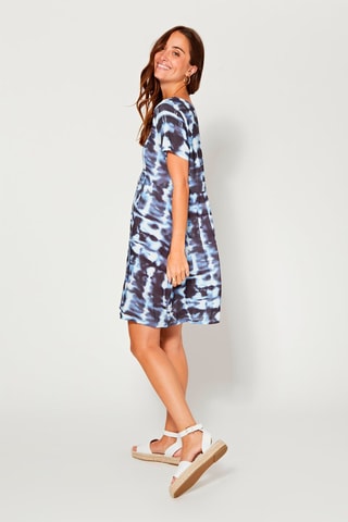 Blousejurk - Marineblauw en wit