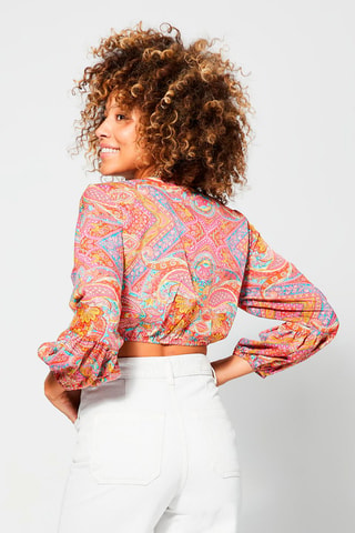 Crop Top - Roze en oranje