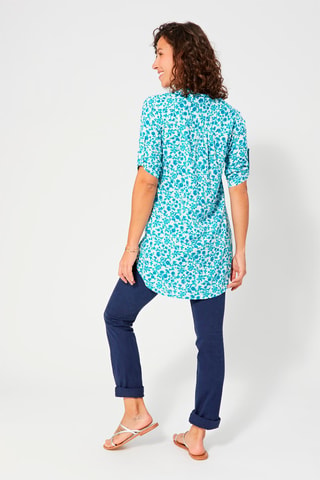 Rechte Top - Wit en blauw