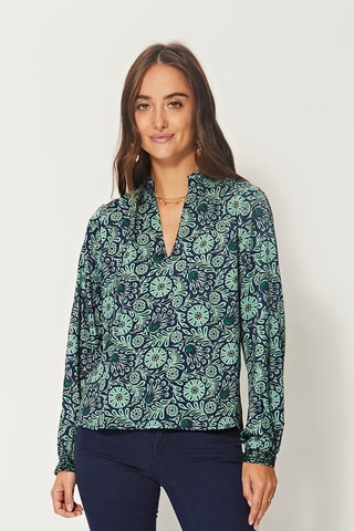 Top - Marineblauw en groen