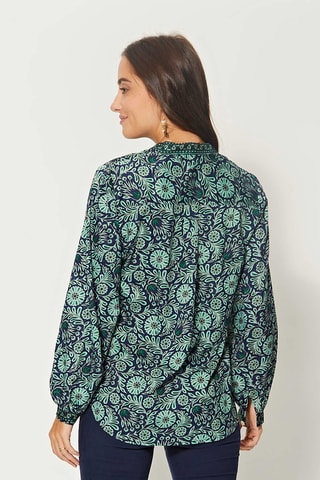 Top - Marineblauw en groen