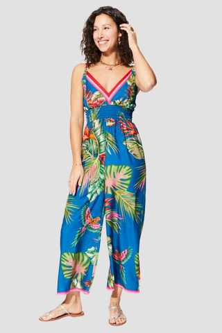 Jumpsuit - Marineblauw en groen