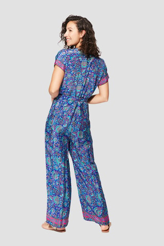 Jumpsuit - Beige, blauw en roze