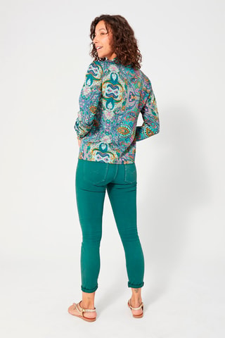 Blouse - Blauw, geel en paars
