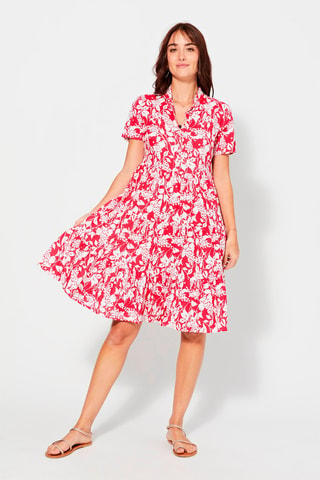 Trapezium Jurk - Wit en rood