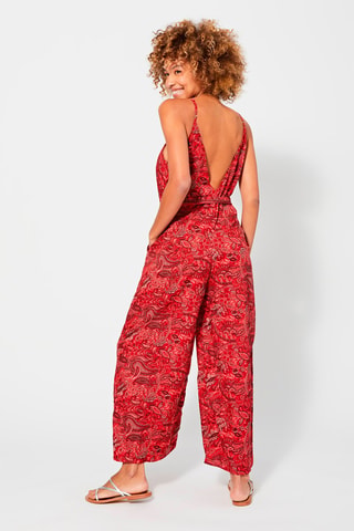 Jumpsuit - Beige en rood