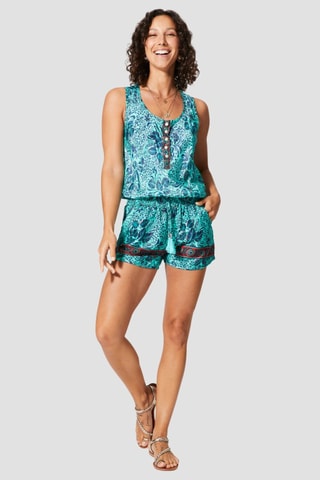 Playsuit - Goudkleurig en turquoise