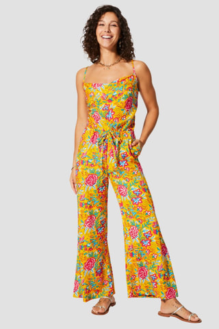 Jumpsuit - Geel en roze